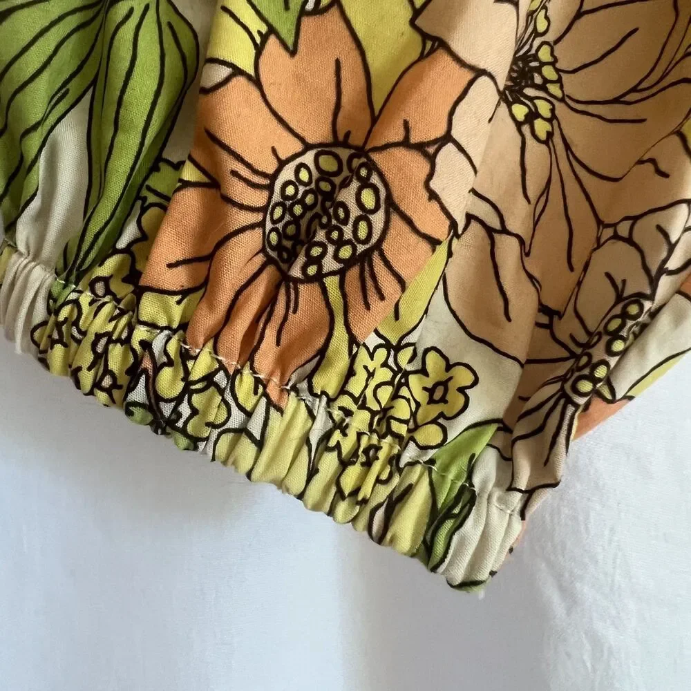 J Crew Smocked Top 14 Zinnia Floral Square Neck Peasant Cottagecore